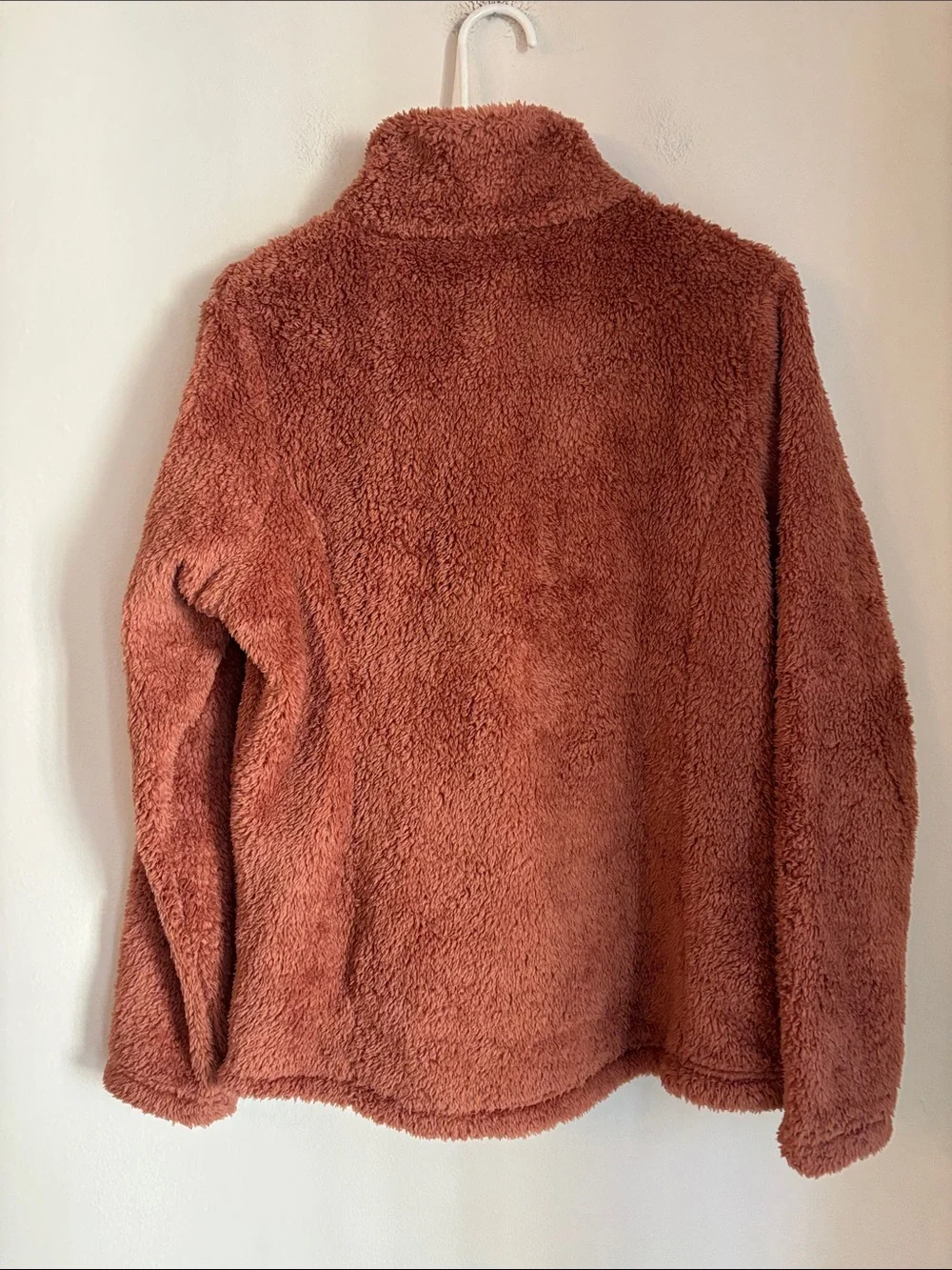 Patagonia Los Gatos 1/4 zip fuzzy Quarter-Zip Fleece Pullover Rust Peach Women L